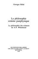 Front cover of La philosophie comme panphysique by Georges Hélal