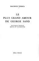 Front cover of Le plus grand amour de George Sand by Maurice Toesca