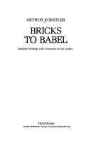 Cover of Bricks to Babel by Arthur Koestler