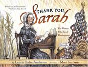 Front cover of Thank You, Sarah by Laurie Halse Anderson