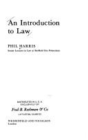 Front cover of An introduction to law by Harris, Phil.