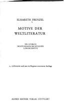 Cover of Motive der Weltliteratur by Elisabeth Frenzel