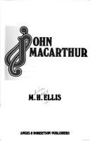Cover of John Macarthur by Ellis, Malcolm Henry