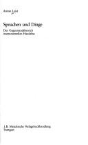 Cover of Sprachen und Dinge by Anton Leist