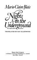 Cover of Nuits de l'underground by Marie-Claire Blais