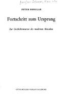 Front cover of Fortschritt zum Ursprung by Hans Peter Berglar-Schroer