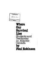 Front cover of Where our survival lies by Robinson, Paul