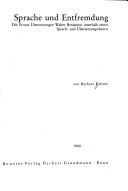 Cover of Sprache und Entfremdung by Barbara Kleiner
