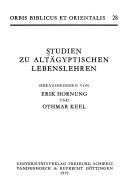 Cover of Studien zu altägyptischen Lebenslehren by Erik Hornung