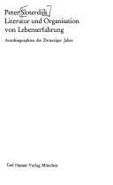 Front cover of Literatur und Organisation von Lebenserfahrung by Peter Sloterdijk