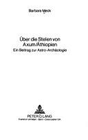Front cover of Über die Stelen von Axum, Äthiopien by Barbara Meck