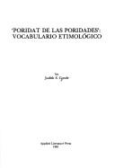 Front cover of Poridat de las poridades by Judith S. Conde