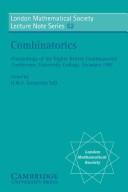 Front cover of Combinatorics by British Combinatorial Conference (8th 1981 University College, Swansea)