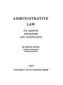 Cover of Administrative law by Roscoe Pound