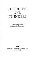 Front cover of Thoughts and thinkers by Quinton, Anthony.