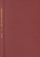 Cover of Philosophy of law by Paul Lombard Sayre