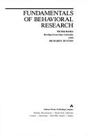 Front cover of Fundamentals of behavioral research by Pietro Badia
