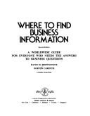 Cover of Where to find business information by David M. Brownstone