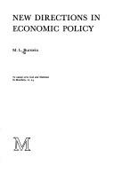 Front cover of New directions in economic policy by M. L. Burstein