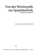 Front cover of Von der Wortmystik zur Sprachskepsis by Ruth Lieberherr-Kübler