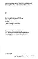 Front cover of Rezeptionsgeschichte oder Wirkungsästhetik by Heinz-Dieter Weber