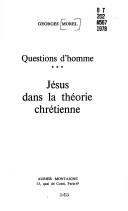 Front cover of Jésus dans la théorie chrétienne by Morel, Georges S.J.
