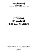Cover of Stoïcisme et valeurs chez J.-J. Rousseau by Gisèle Bretonneau