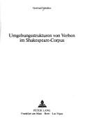 Front cover of Umgebungsstrukturen von Verben im Shakespeare-Corpus by Gertrud Scholtes
