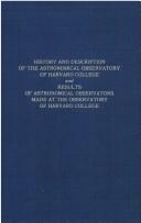 Front cover of History and description of the Astronomical Observatory of Harvard College and Results of astronomical observations made at the Observatory of Harvard College by William Cranch Bond