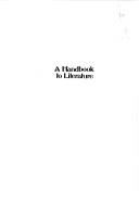 Front cover of A handbook to literature by C. Hugh Holman
