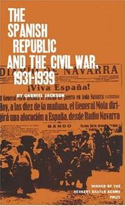 Front cover of The Spanish Republic and the Civil War, 1931-1939 by Gabriel Jackson