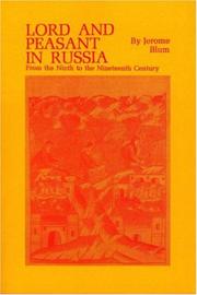 Front cover of Lord and Peasant in Russsia by Jerome Blum