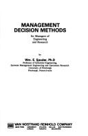Cover of Management decision methods for managers of engineering and research by Souder, Wm. E.