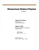 Cover of Elementary modern physics by Richard T. Weidner
