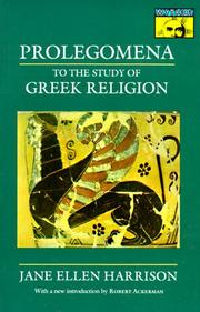 Front cover of Prolegomena to the study of Greek religion by Jane Ellen Harrison