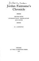 Cover of Jordan Fantosme's Chronicle by Jordan Fantosme