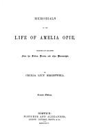 Cover of Memorials of the life of Amelia Opie by Amelia Alderson Opie