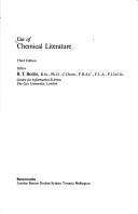 Cover of Use of Chemical Literature (Information Sources for Research and Development) by R. T. Bottle