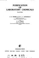 Front cover of Purification of laboratory chemicals by Perrin, D. D.