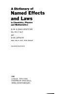 Front cover of A dictionary of named effects and laws in chemistry, physics, and mathematics by D. W. G. Ballentyne