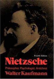 Front cover of Nietzsche: philosopher, psychologist, antichrist by Walter Arnold Kaufmann