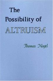 Front cover of The possibility of altruism by Thomas Nagel