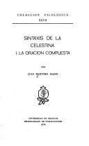 Front cover of Sintaxis de la Celestina by Juan Martínez Marín