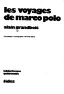 Cover of Les voyages de Marco Polo by Alain Grandbois