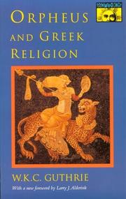 Cover of Orpheus and Greek religion by W. K. C. Guthrie