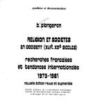 Front cover of Religion et sociétés en Occident, XVIe-XXe siècles by Bernard Plongeron