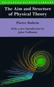 Cover of The aim and structure of physical theory by Pierre Maurice Marie Duhem