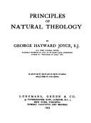 Front cover of Principles of natural theology by George Hayward Joyce