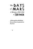 Front cover of The days of Mars by Bryher
