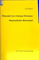Cover of Mennonite Low-German dictionary = by Jack Thiessen